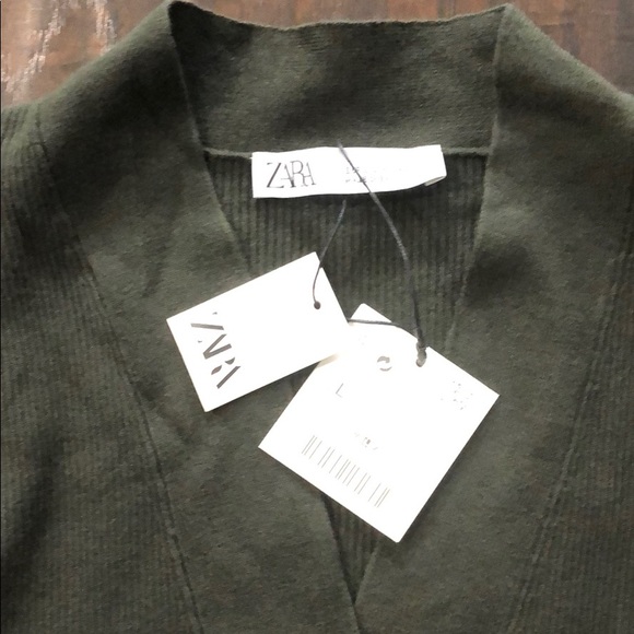 ZARA Knit Cardigan With Balloon Sleeves - Picture 9 of 10